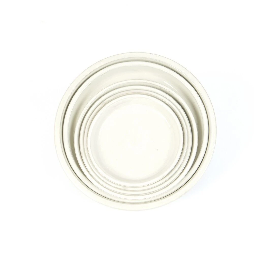 Woodlodge 36cm White Blossom Glazed Saucer 3 Woodlodge 36cm White Blossom Glazed Saucer