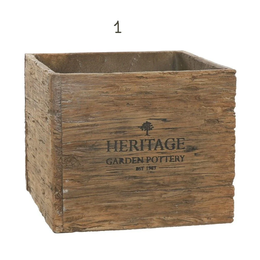 Woodlodge 37cm Heritage Oak Square Planter 4 Woodlodge 37cm Heritage Oak Square Planter - Image 2