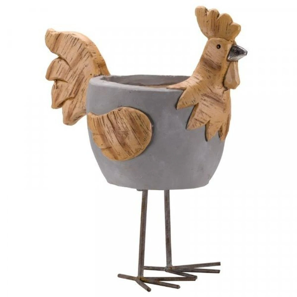 Flamboya 40cm Woodstone Rooster Planter 3 Flamboya 40cm Woodstone Rooster Planter