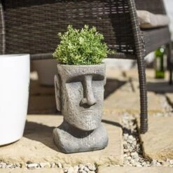 La Hacienda 26cm Resin Easter Island Head Planter -The Old Railway Line 5055025558239 3