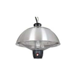 La Hacienda 41cm Silver Hanging Mushroom Patio Heater