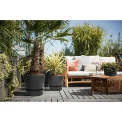 Elho 25cm Living Black Greenville Round Planter -The Old Railway Line 8711904332334 4
