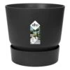 Elho 25cm Living Black Greenville Round Planter -The Old Railway Line 8711904332334 df055e58 a5de 4705 bd95 7ea4a9f988ae