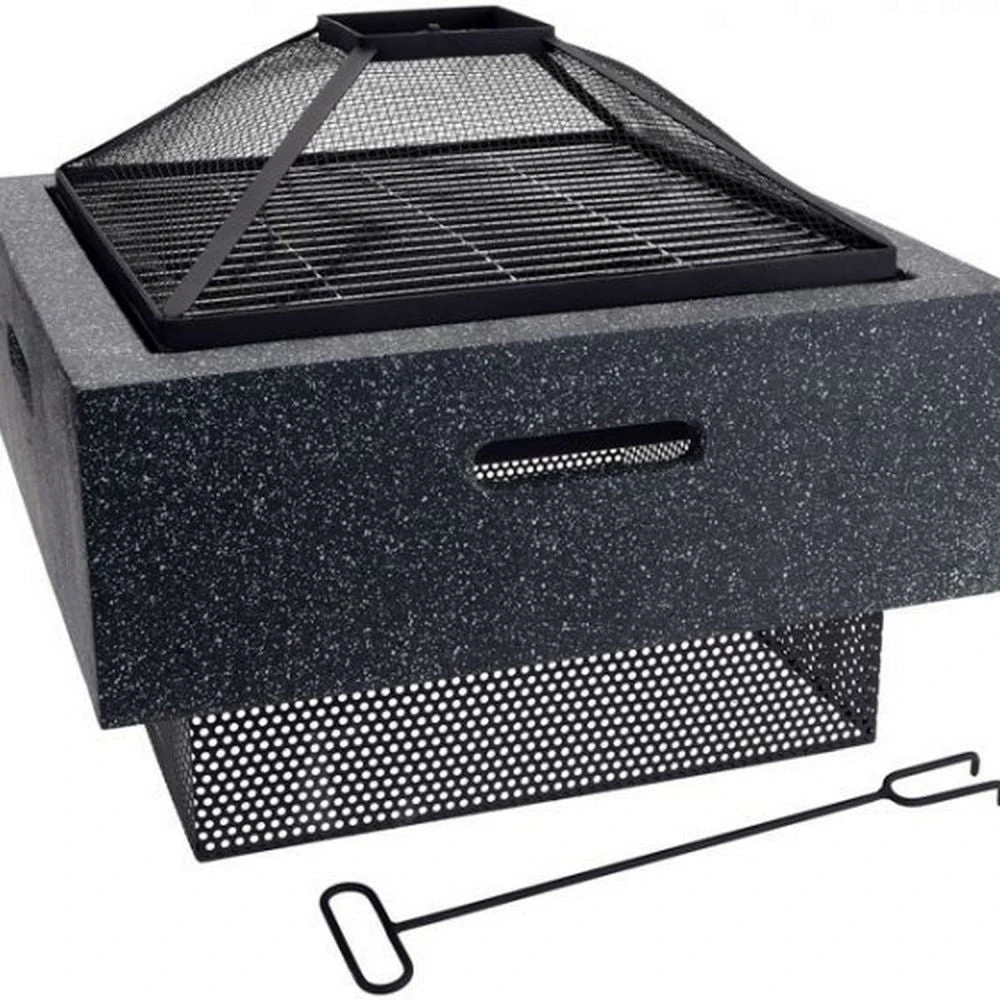 Koopman 52cm Square Firebowl With BBQ Rack 3 Koopman 52cm Square Firebowl With BBQ Rack