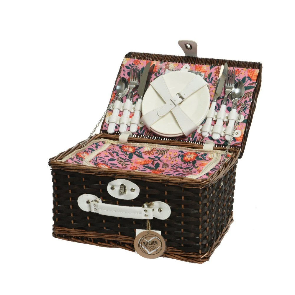 Decoris 40cm Wicker Basket Picnic Set 3 Decoris 40cm Wicker Basket Picnic Set